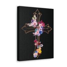 Load image into Gallery viewer, Flower Covered Cross - Canvas Wall Art
