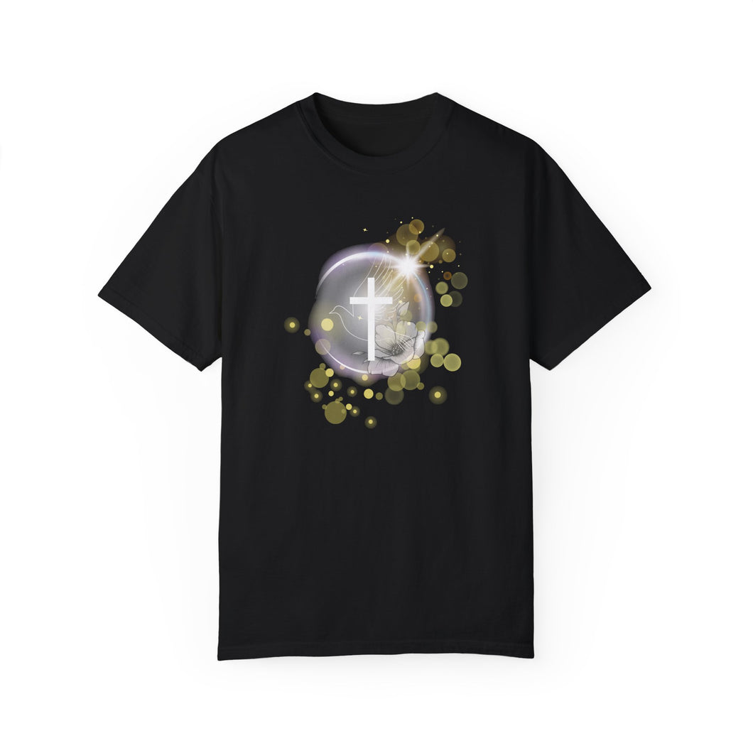 NEW! White Dove Cross - Unisex Garment-Dyed T-shirt
