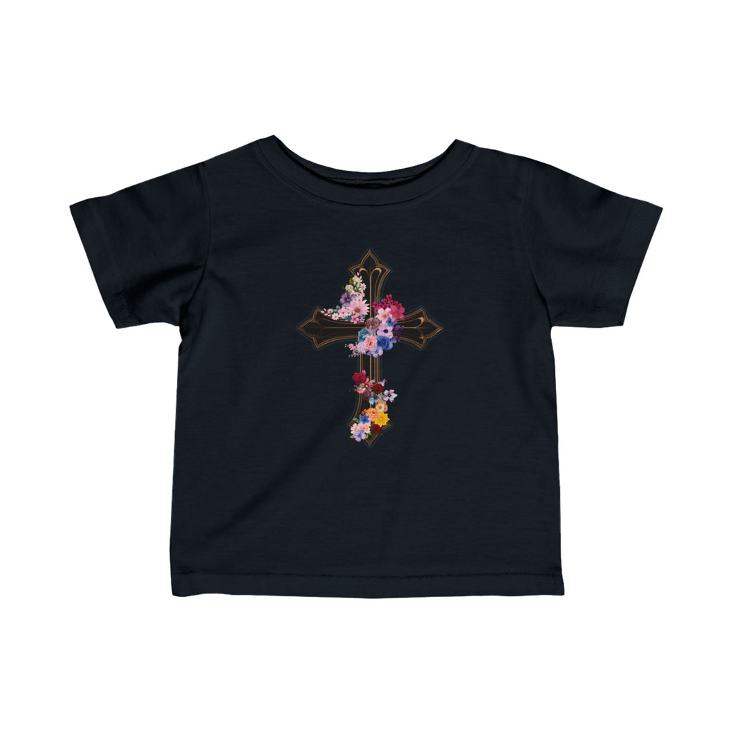 Flower Covered Cross - Baby Jersey Tee