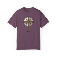Load image into Gallery viewer, Golden &amp; Black &quot;Jesus is King&quot; Cross - Unisex Garment-Dyed T-Shirt
