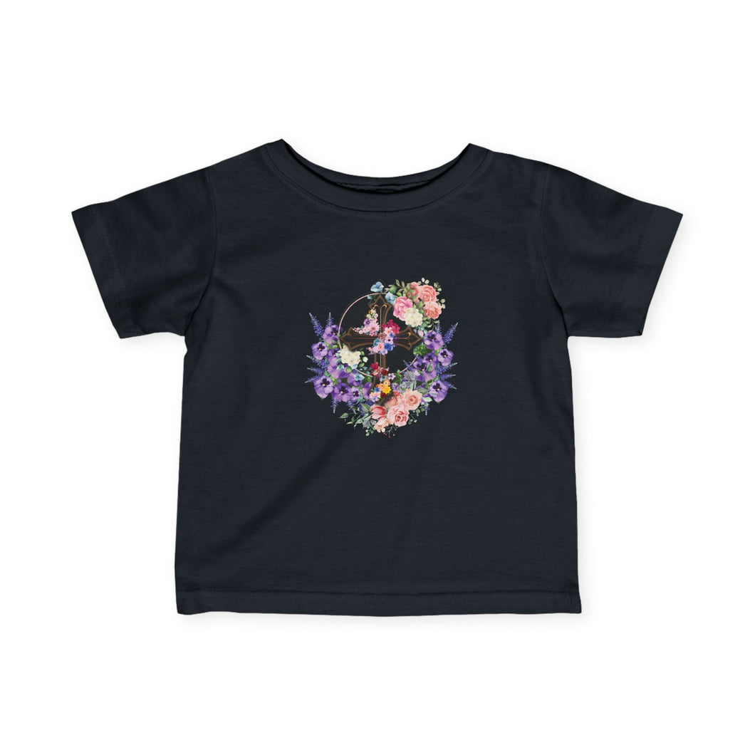 NEW! Flower Covered Cross - Baby Jersey Tee