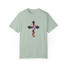 Load image into Gallery viewer, Flower Covered Cross - Unisex Garment-Dyed T-shirt

