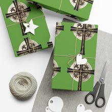 Load image into Gallery viewer, Golden &amp; Black &quot;Jesus is King&quot; Cross - Gift Wrap Papers
