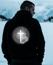 Load image into Gallery viewer, Back Design of White Dove Cross - Unisex Heavy Blend™ Hooded Sweatshirt
