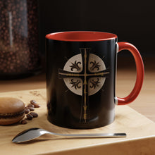 Load image into Gallery viewer, Golden &amp; Black &quot;Jesus is King&quot; Cross - Accent Coffee Mug (11, 15oz)

