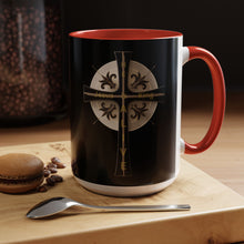 Load image into Gallery viewer, Golden &amp; Black &quot;Jesus is King&quot; Cross - Accent Coffee Mug (11, 15oz)
