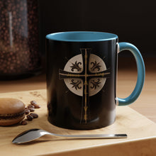 Load image into Gallery viewer, Golden &amp; Black &quot;Jesus is King&quot; Cross - Accent Coffee Mug (11, 15oz)
