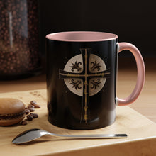 Load image into Gallery viewer, Golden &amp; Black &quot;Jesus is King&quot; Cross - Accent Coffee Mug (11, 15oz)

