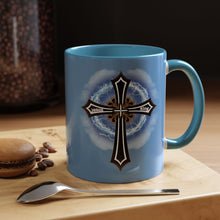 Load image into Gallery viewer, Lightning &amp; Clouds Cross - Accent Coffee Mug (11, 15oz)
