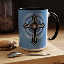 Load image into Gallery viewer, Lightning &amp; Clouds Cross - Accent Coffee Mug (11, 15oz)
