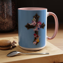 Load image into Gallery viewer, Flower Covered Cross - Accent Coffee Mug (11, 15oz)
