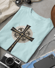 Load image into Gallery viewer, Golden &amp; Black Cross &quot;Jesus is King&quot; - Unisex Garment-Dyed T-shirt
