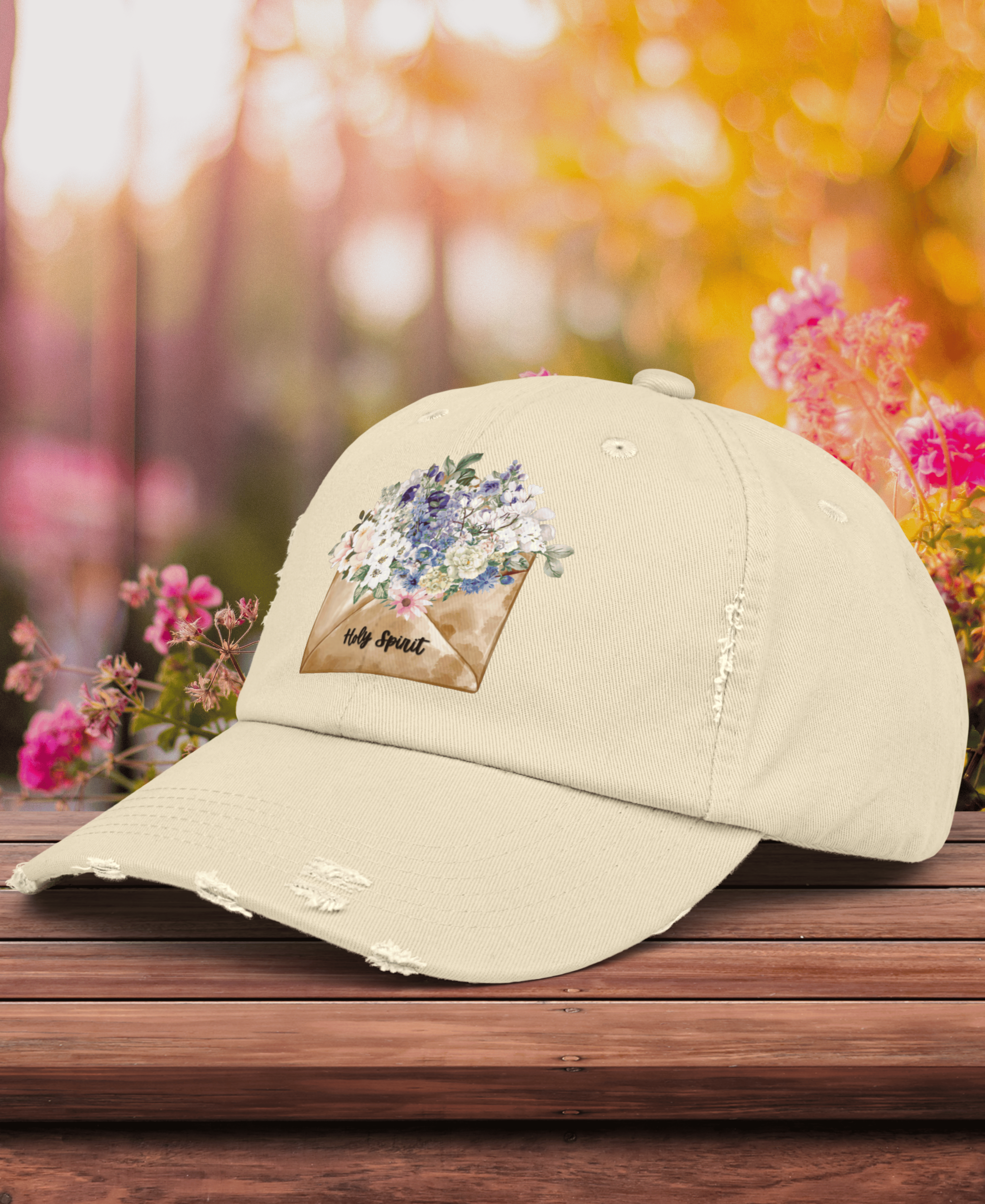 A Letter of Flowers - Unisex Style Distressed Cap – Magnify Faith