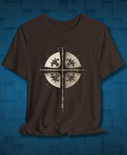 Load image into Gallery viewer, Golden &amp; Black &quot;Jesus is King&quot; Cross - Mens Graphic T-Shirt
