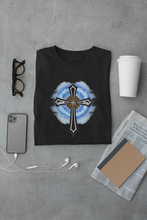 Load image into Gallery viewer, Lightning &amp; Clouds Cross - Unisex Garment-Dyed T-shirt
