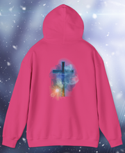 Load image into Gallery viewer, Back Design of Revelation Cross - Unisex Heavy Blend™ Hooded Sweatshirt
